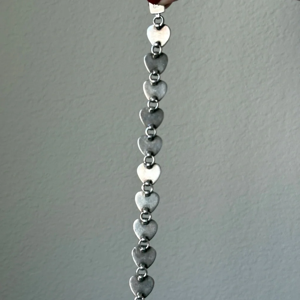 Vintage Taxco Sterling Silver 925 Mexico Multi Color Stone Link Bracelet